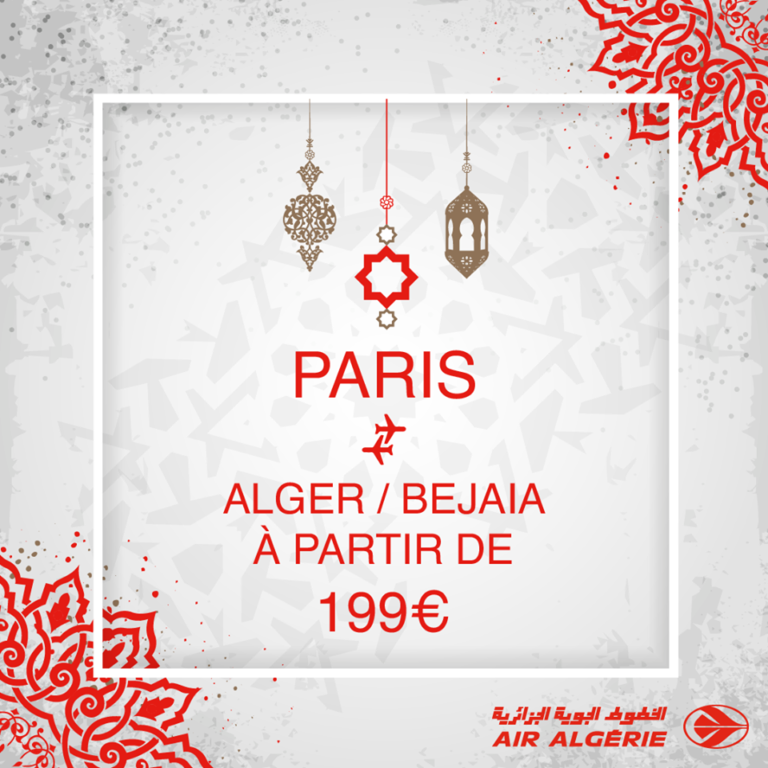 Air Algérie Promotions sur les vols au départ de Paris vers Alger et