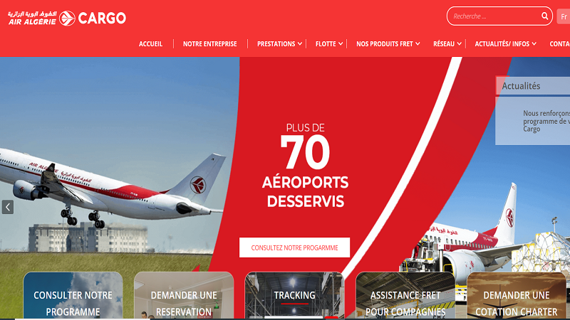  Air Algérie: La filiale cargo lance son site web